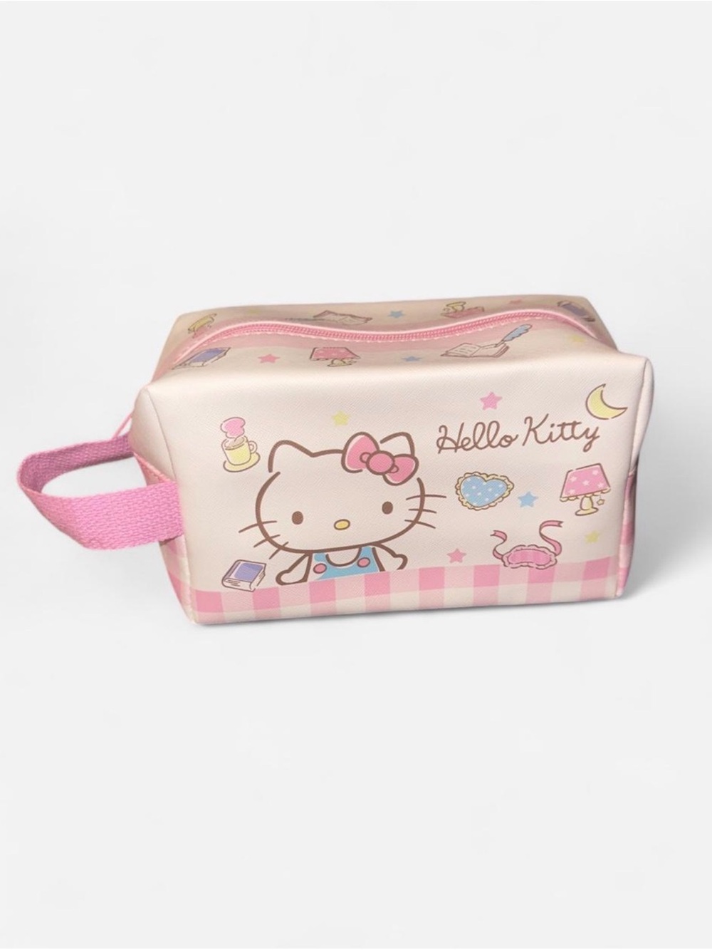 Hello Kitty Pink Cream Printed Cosmetic Pouch